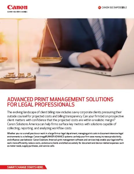 Canon, Print Management Solutions, Legal, Premier Technology Group