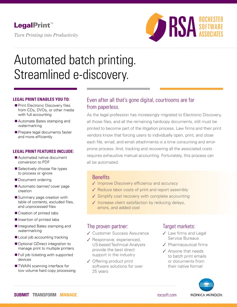 KM, RSA, Legal Print, Konica-Minolta, Premier Technology Group