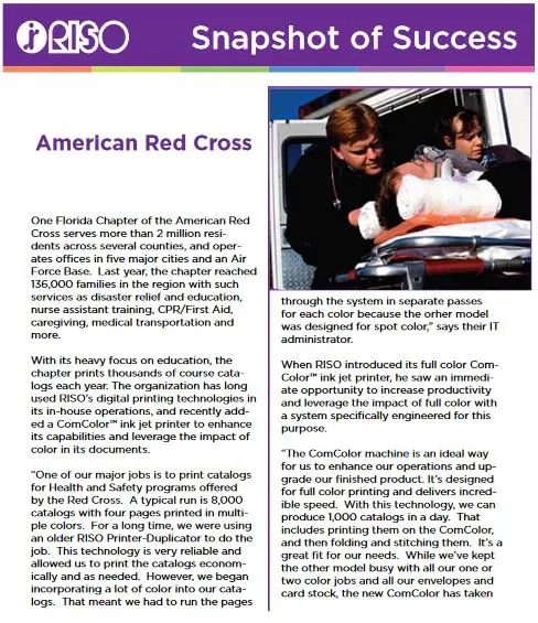 Riso, American Red Cross, Premier Technology Group
