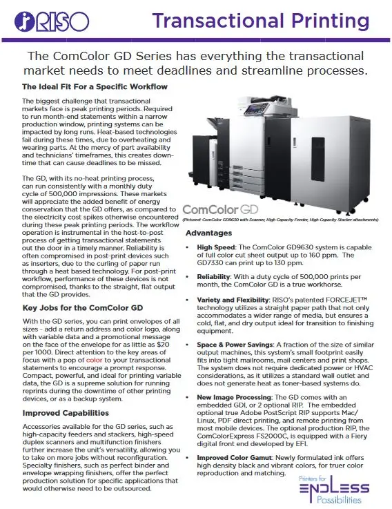 Transactional Printing, Riso, Premier Technology Group