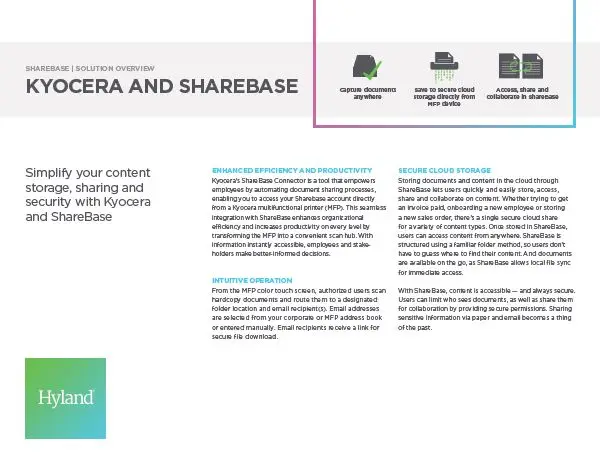 ShareBase, Kyocera, Solution, Software, Document Management, Premier Technology Group