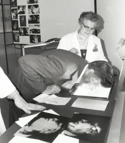 Old Photo, Man Copying Face on Copier, Premier Technology Group