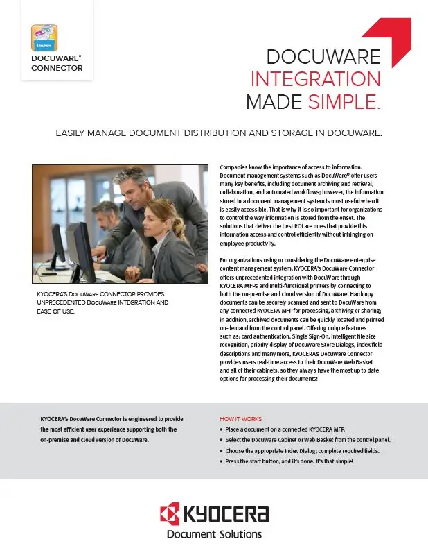 Kyocera, Software, Document Management, Docuware Connector, Premier Technology Group