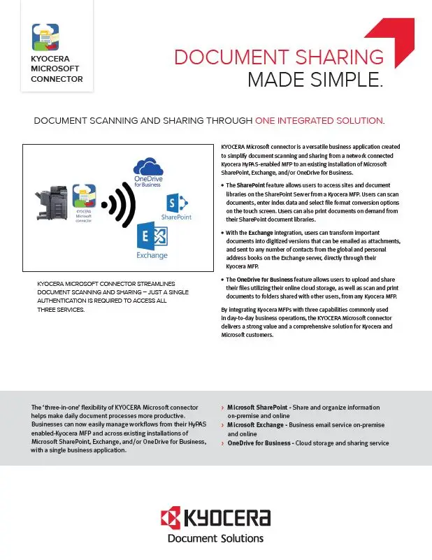 Kyocera, Software, Document Management, Kyocera, Microsoft Connector, Premier Technology Group