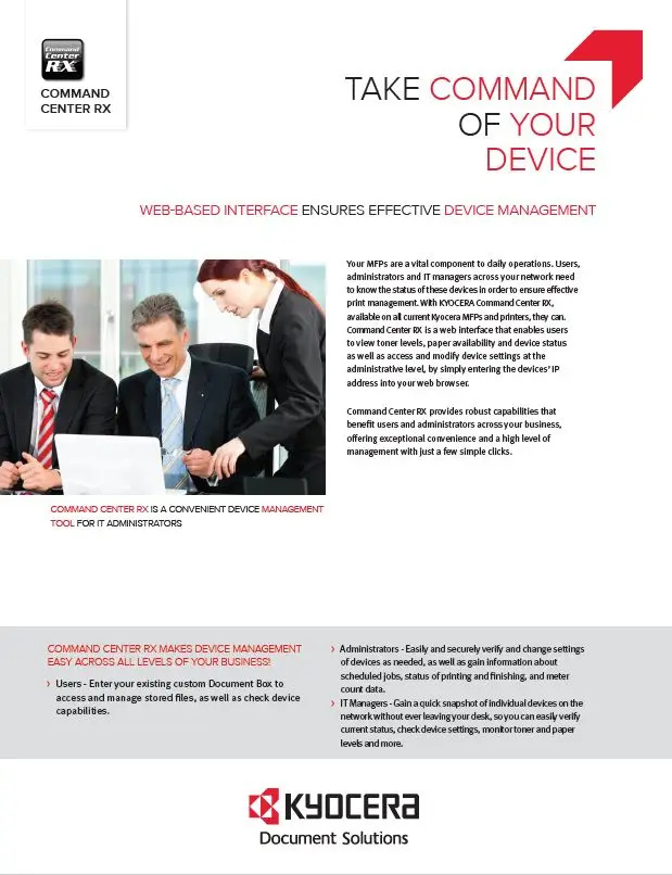 Kyocera, Software, Network, Device Management, Command Center Rx, Premier Technology Group