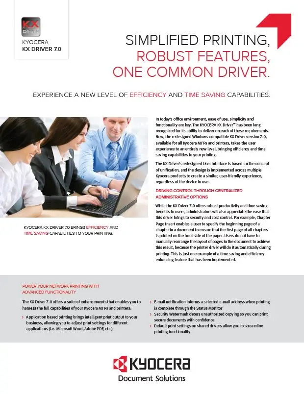 Kyocera, Software, Network Device Management, Kx Driver, Premier Technology Group