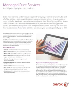 a cost per page that you can count on, MPS, Managed Print Services, Xerox, Premier Technology Group
