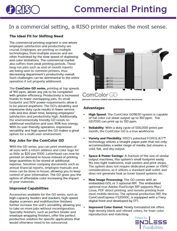 Commercial Printing, Riso, Premier Technology Group