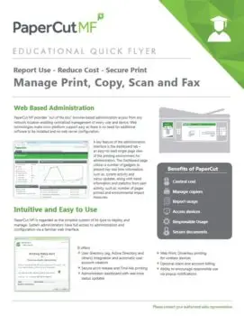 Papercut, Mf, Education Flyer, Premier Technology Group