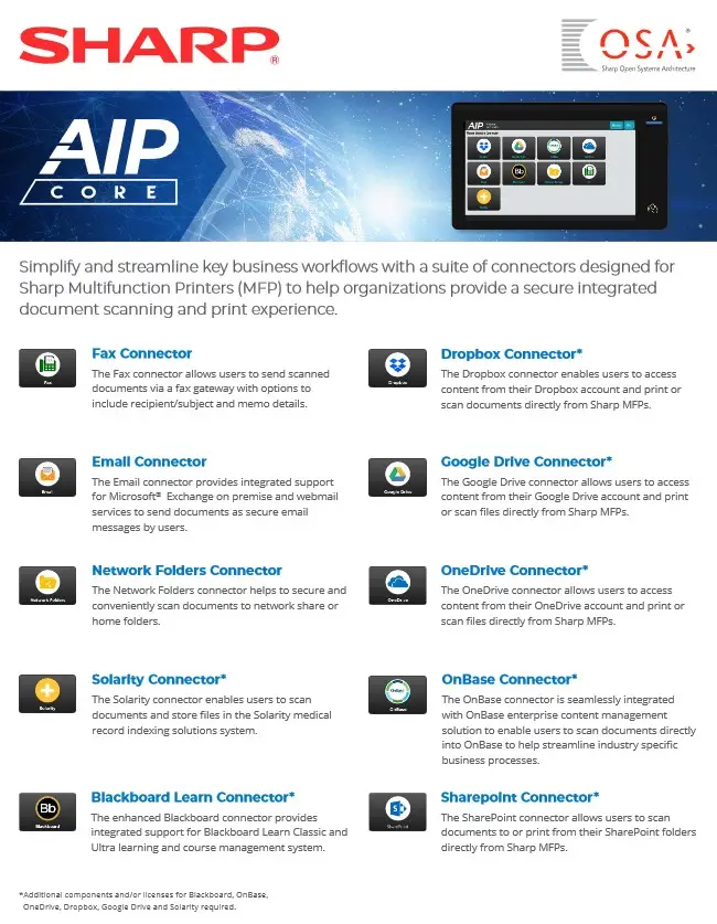 Sharp, Aip Connect, Premier Technology Group