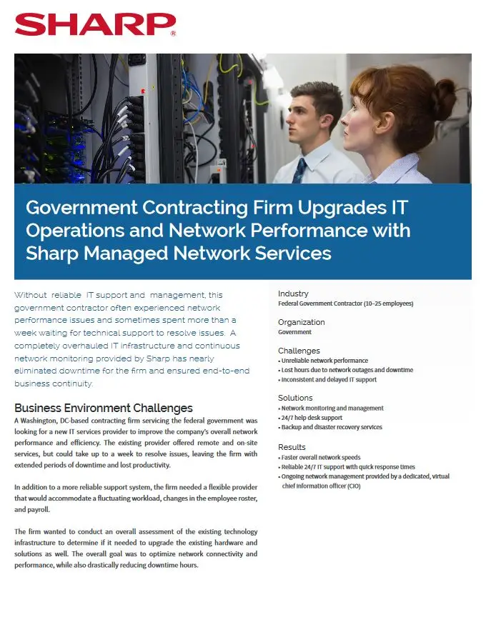 Sharp, Government Contractor, It, Case Study, Premier Technology Group