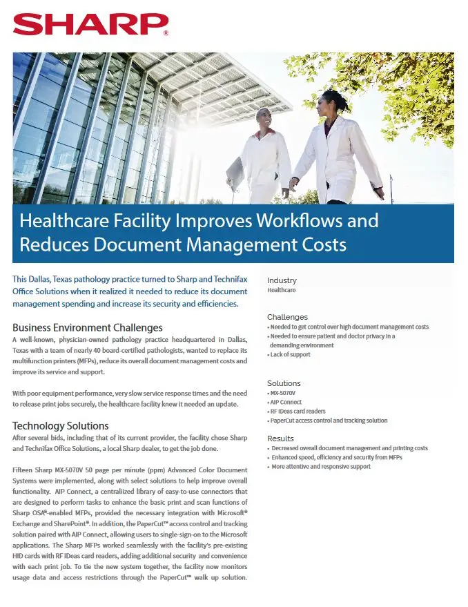 sharp, healthcare, Premier Technology Group