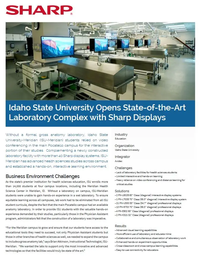 Sharp, Idaho State, Displays, Case Study, Premier Technology Group