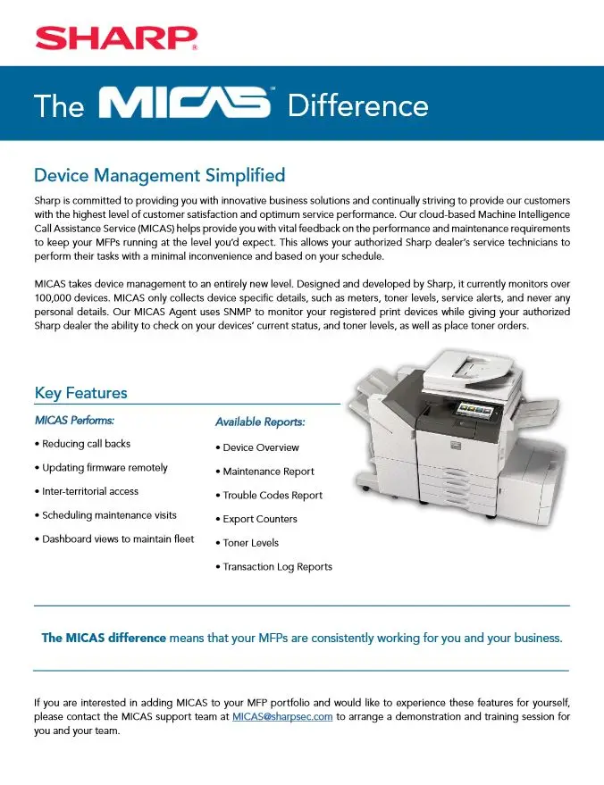 Sharp, Micas, Premier Technology Group