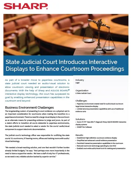 Sharp, State Judicial Court, Case Study, Legal, Premier Technology Group