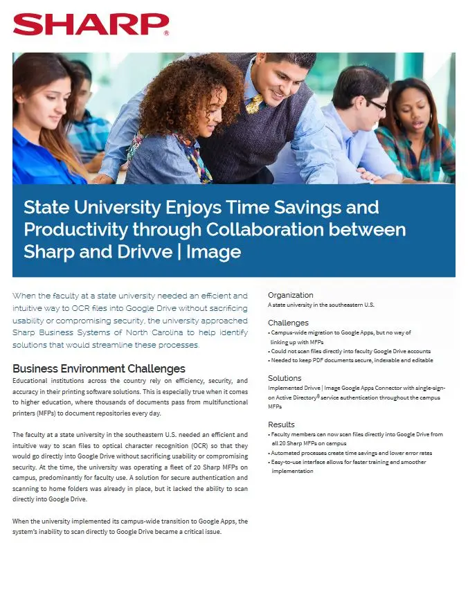Sharp, State University Drive, Case Study, Education, Premier Technology Group