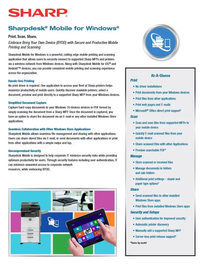 Sharpdesk, Mobile For Windows, sharp, Premier Technology Group