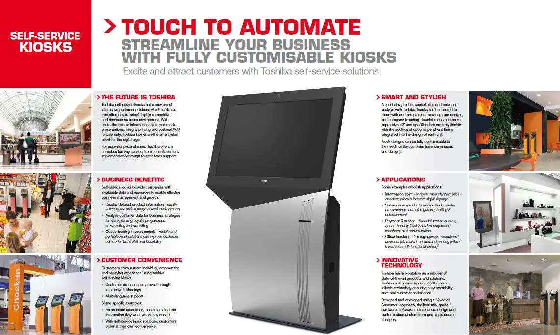 Self Service Kiosks, Retail, Digital Signage, Toshiba, Premier Technology Group