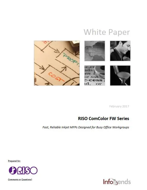 ComColor FW, white paper, Riso, Premier Technology Group